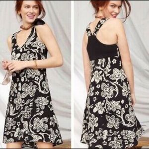 Cabi 5263 Padma Black White Floral Racerback Casual Tank Dress Size S